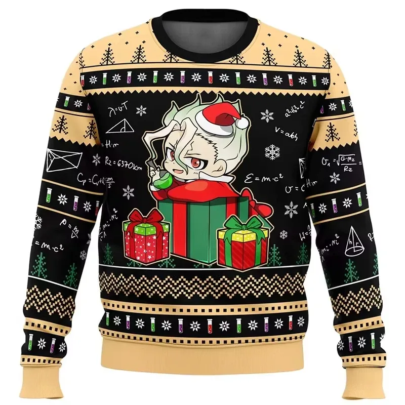 Novo suéter da moda, successo de vendas, com estampa de Natal do Dr. Stone, présente de Natal gravé pour les hommes et les femmes, m — image 9