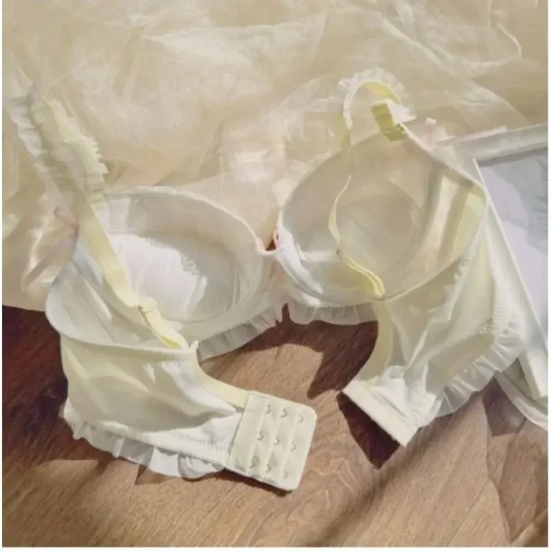 Nippon's Pure Desire Set di reggiseno a coppa sottile stile principessa carino Stampa reggiseno con fiocco carino Biancheria intima di pizzo confortevole Biancheria intima gotica — image 4