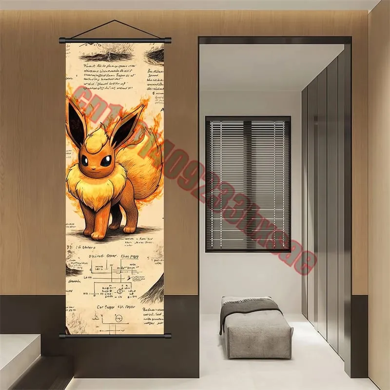 Poster Pokemon Cetakan Anime Dinding Karya Seni Gengar Gambar Lukisan Charizard Kanvas Skrol Gantung Pikachu Hiasan Bilik Rumah — image 21