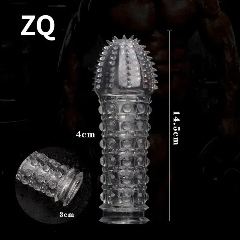 4 Arten Kristall Penishülle 14 cm Peinis Extender Erweiterung Kondome Verzögerung Ejakulation Sexspielzeug für Männer Sex Shop — image 5