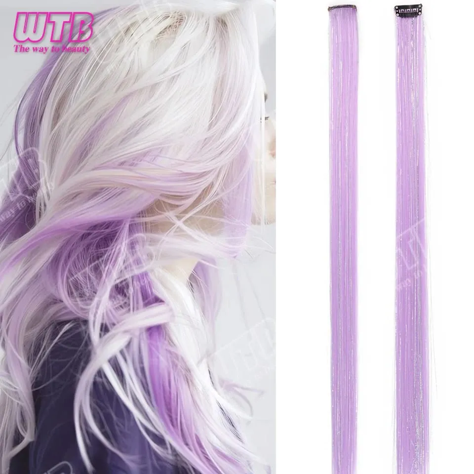 60cm Synthetic Wig BB Clip Style Colored Hair Extension with Laser Wire Suitable for Women Girls to Wear at Holidays and Parties — image 10