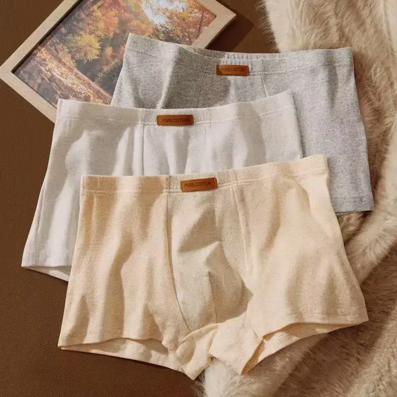 1Pcs männer Jacquard Unterwäsche Solide Bunte Baumwolle Boxer Briefs Plus Größe 6XL Atmungsaktive Komfortable Dessous Sexy Höschen — image 1