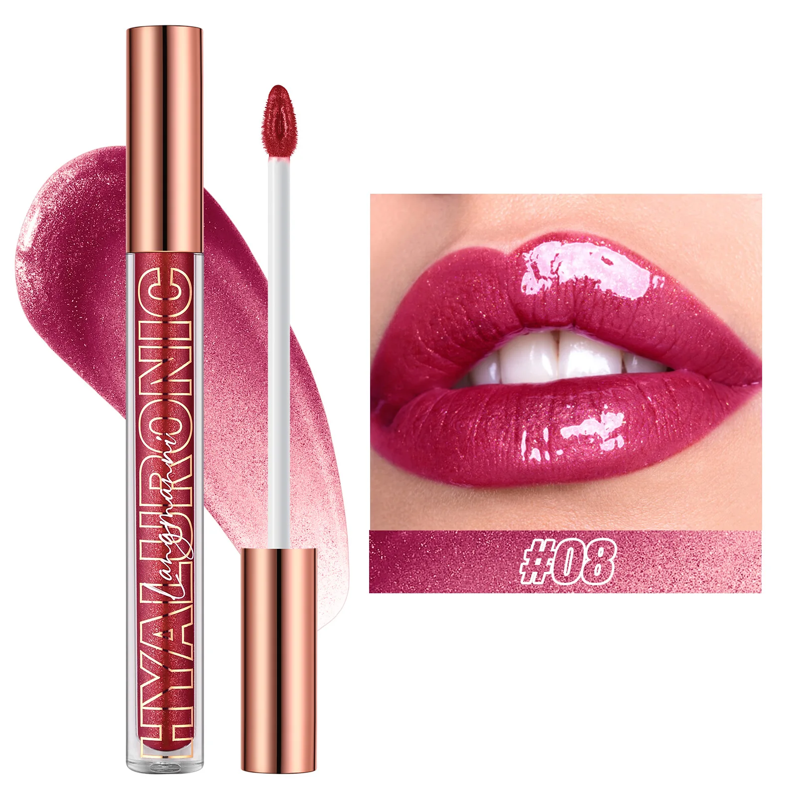 Pearlescent Glitter Plumping Lip GLOSS Diamond Glitter Nude สีชมพู Liquid ลิปสติก SHINY Glass กันน้ำเซ็กซี่ Lip Tint Lip Makeup — image 13