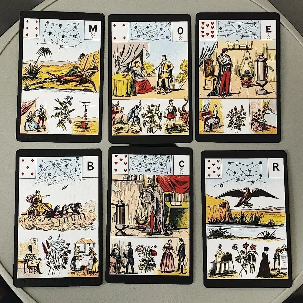 Grand Jeu De Mlle Lenormand 데크 9*6cm 350GSM 이중 양각 카드지 54 Pcs Lenormand Oracle 카드에 인쇄됨 — image 2