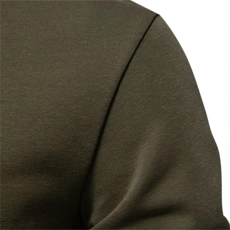 Cotton-blend Mens Crew Neck Solid Color Sweatshirts Pullover Casual Sport Sweatshirt for Men — image 3