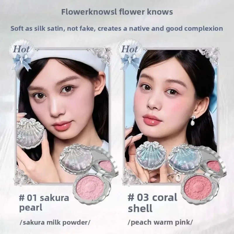 Flowerknow Shell's Jewel Collection 메이크업 세트 아이 섀도우 립 글로스 블러셔 올인원 베이킹 파우더 글리터 하이라이터 키트 — image 7