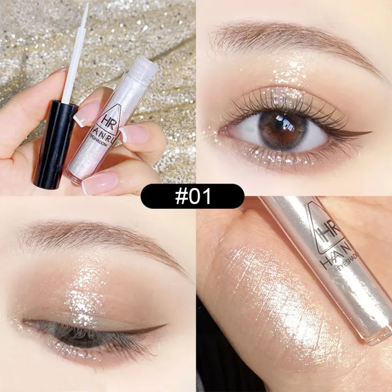 Pearlescent Fine Shimmering Eye Shadow Cecair Kalis Air Mekap Mata Cecair Cecair Pearlized Eyeshadow Glitter
