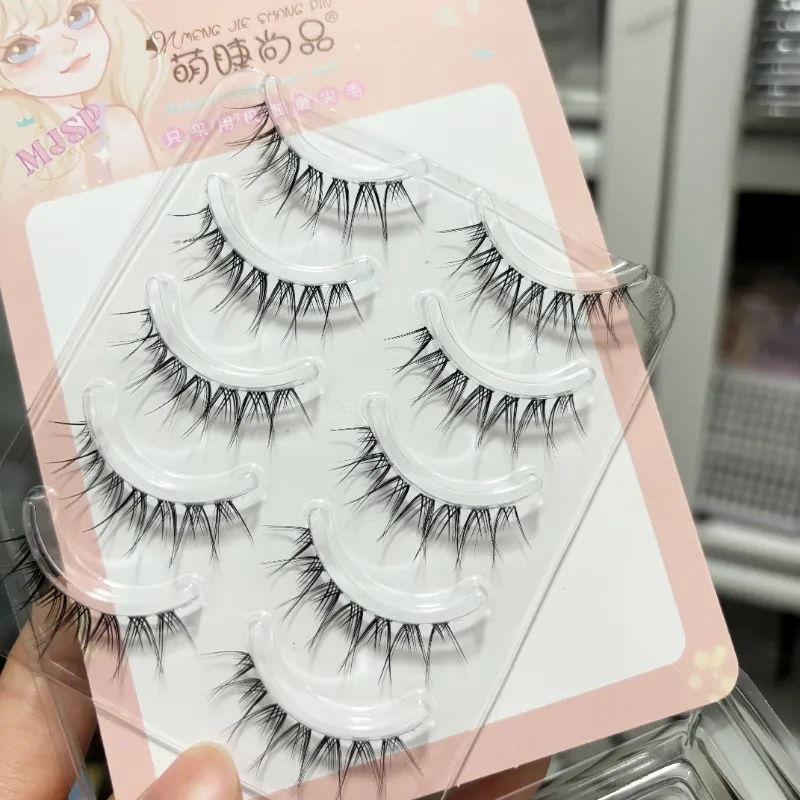 Faux-cils naturels à tige transparente fine, cils Manga, fournitures de cils novices, bâton de maquillage coréen — image 5