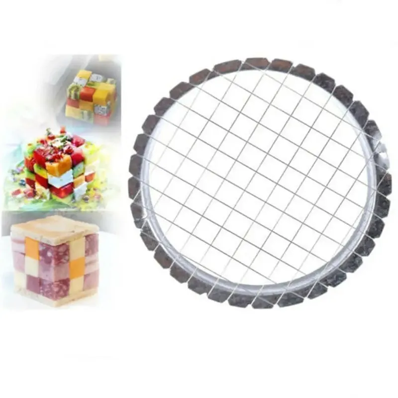 1Pc Cubes Round Grid Cutter Slicer For Egg Mushrooms Vegetables Kitchen Cut Device Tools Chopper Stainless Steel Egg Chopper — image 3