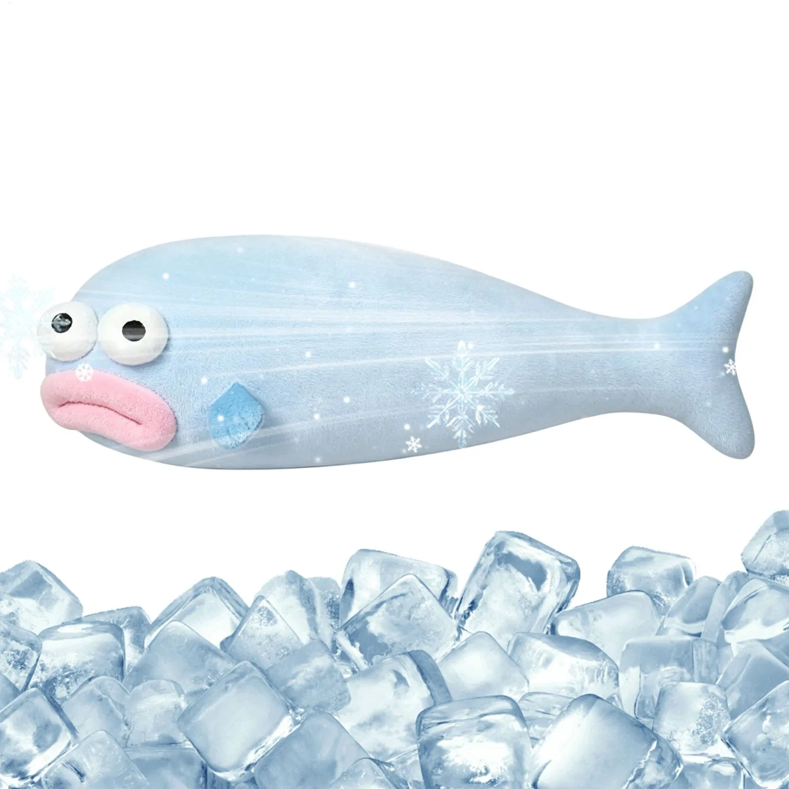 Kühlendes Kissen in Fischform, Eisseide, atmungsaktiv, Sommer-Kühlkissen für Wohnzimmer, Schlafzimmer, Büro, Nickerchen, Haustiergebrauch — image 1
