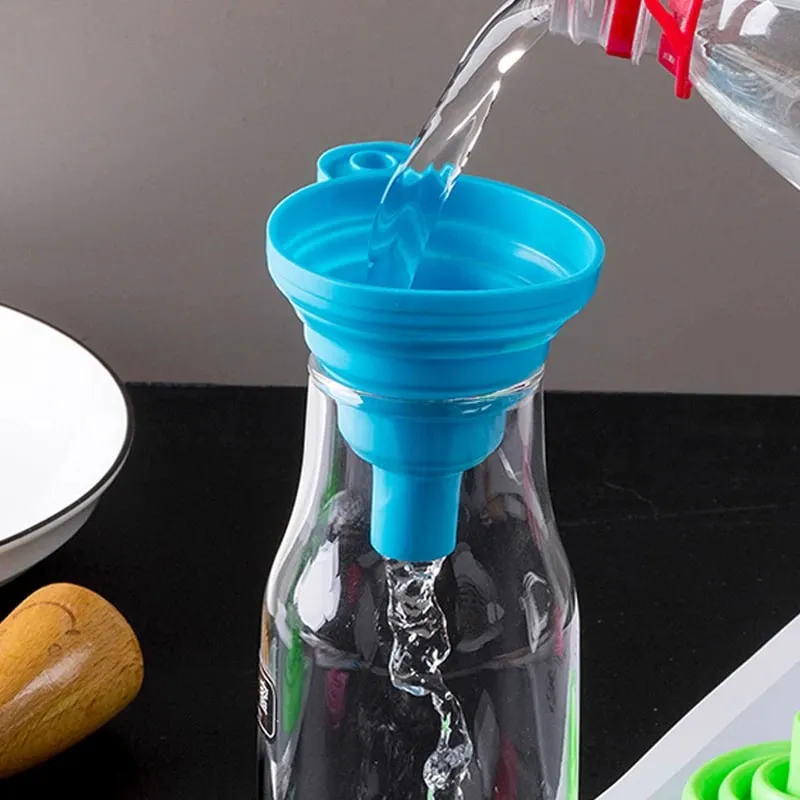 Entonnoir en Silicone pliable, trémie de remplissage S/L pour pot de cuisine, distributeur de bouteilles de vin, transfert automatique d'huile moteur et d'essence — image 6