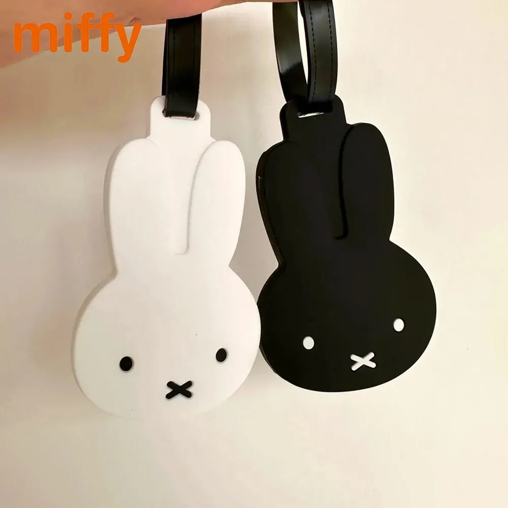 Kawaii Miffy น่ารักสัมภาระการ์ตูนกระต่ายยางซิลิโคนสไตล์เรียบง่ายตรวจสอบกระเป๋าเดินทางป้องกันการสูญเสียบัตรของขวัญสาว — image 1