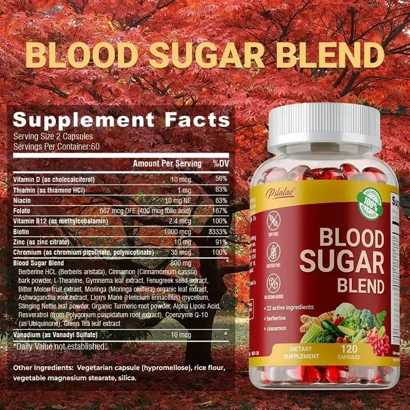 Blood Sugar Blend Capsules - การเผาผลาญน้ำตาลในเลือดที่สมดุลช่วยเพิ่มภาวะน้ำตาลในเลือดต่ำ เพิ่มพลังงาน ปรับปรุงความมีชีวิตชีวา — image 3