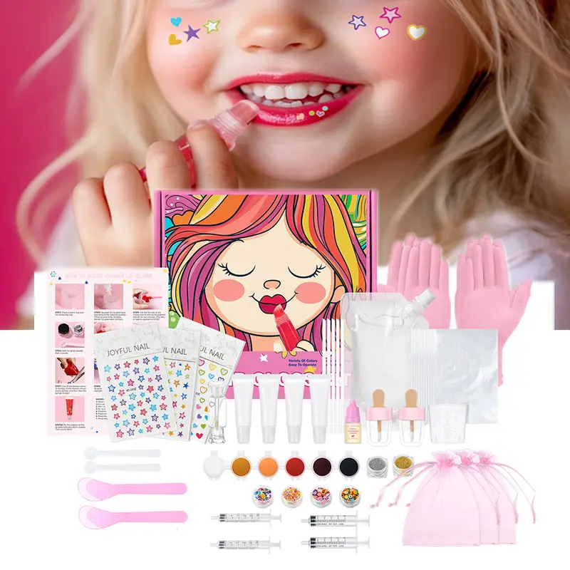 リップグロスベースセット リップグロス作成キット Diy リップグロスキット 保湿栄養 女の子用 キッズギフト リップグロスパックセット 化粧品 — image 2