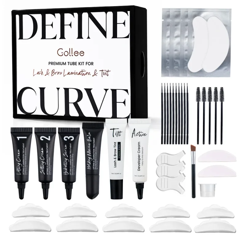 Gollee Eyelash Lifting Perm Kit Natural Lashes Enhancer ยาวนาน 4-6 สัปดาห์สีดำ Lash Brow Tinting เปียร์ม Professional แต่งหน้า — image 9
