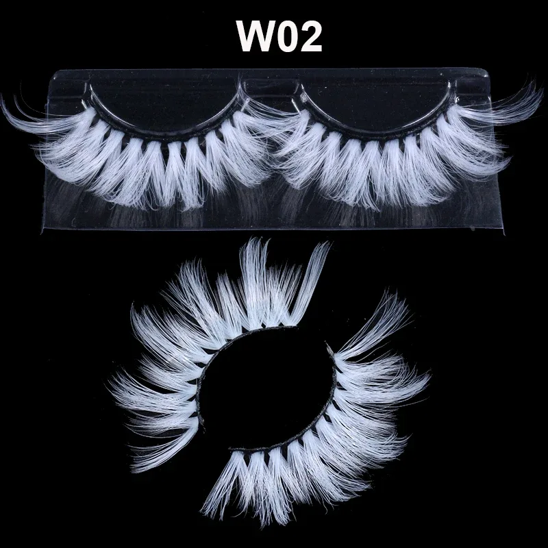 Super Long 5D White False Eyelashes 25mm High Volume Fluffy Fake Eye Lashes Wholesale Supplier For Halloween Cosplay — image 9