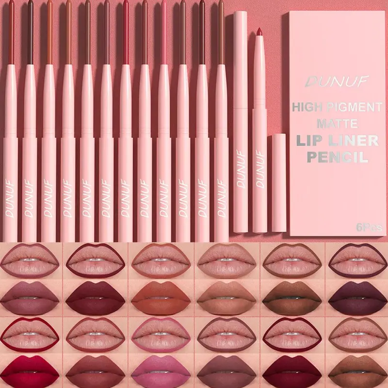 6 สี Lip Liner ปากกาชุดกันน้ำกันน้ำง่ายสียาวนานไม่ซีดจางสี Rendering Lip GLOSS ชุดแต่งหน้าความงาม — image 2