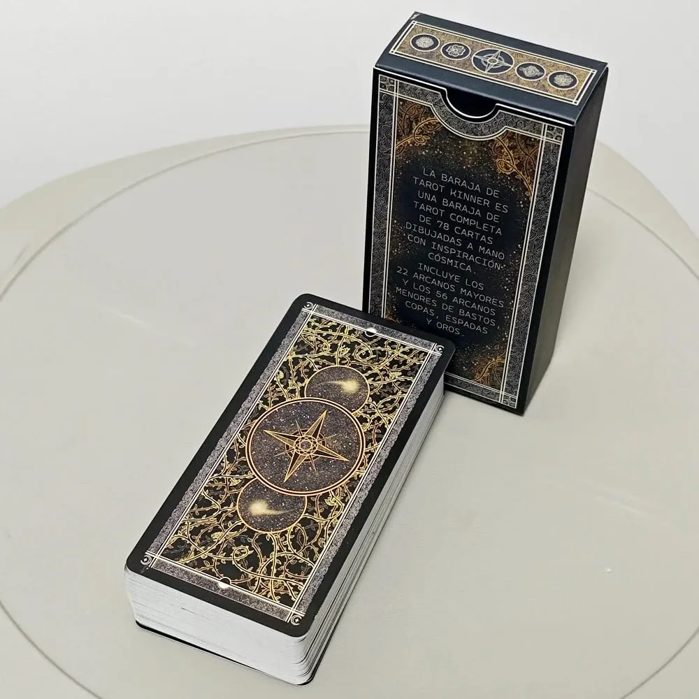 Dek Tarot Kinner 11*5.3sm Dek Tarot Tradisional 11*5.3cm Diilhamkan Secara Kosmik Dilukis Tangan Lengkap 78 Kad Dalam Bahasa Espanol Sepanyol — image 3