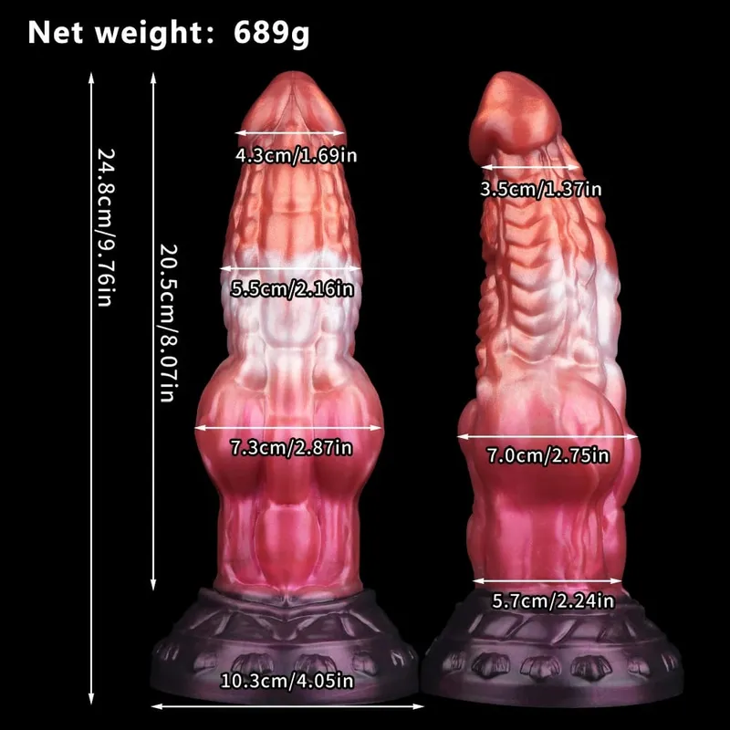 Dobbeltlags silikone Fantasy Dog Knot Dildo Blå Butt Plug med Sucker Anal Dilator Onanere Sexlegetøj til Voksen 18+