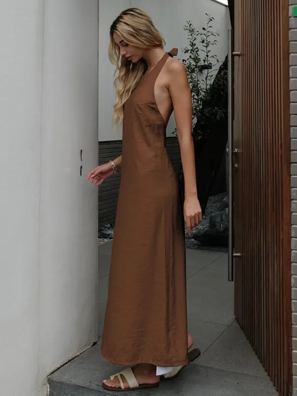 Abito elegante senza schienale da donna estate 2024