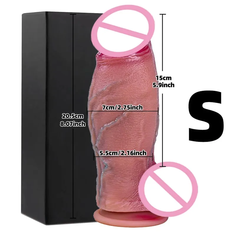 Dildo besar realistik zakar palsu yang besar dengan cawan sedutan batang tiruan fleksibel faraj wanita melancap dubur untuk mainan seks lesbain — image 14