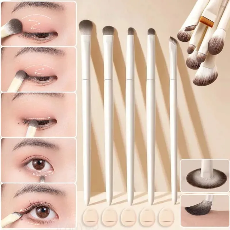 5/6/8/10 Stuks Make-Up Kwasten Set Professionele Zachte Oogmake-up Kwasten Contouren Oogschaduw Eyeliner Oog Detail Borstel Makeup Tools — image 1
