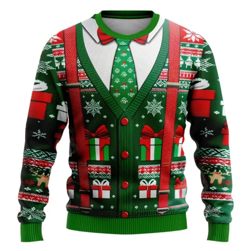 Pull de Noël drôle pour hommes et femmes, sweat-shirt de noël avec graphique laid Y2k, pour fête de vacances, vêtements amples pour hommes — image 7