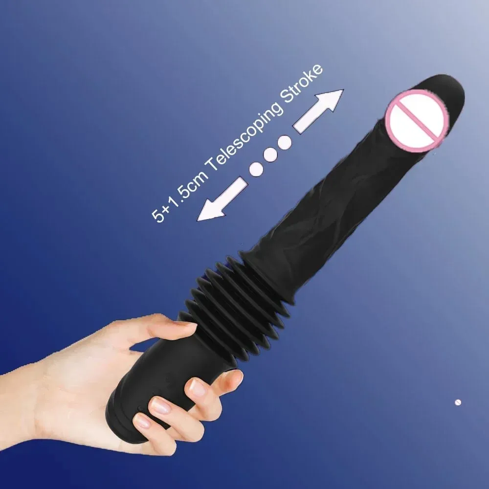 Alat Kawalan Jauh Raja Tujahan Dildo 5cm+1.5sm Dwi Pengembangan Jarak 7 Getaran Kuat Alat Seks Penggetar Dildo untuk Wanita 18 — image 5