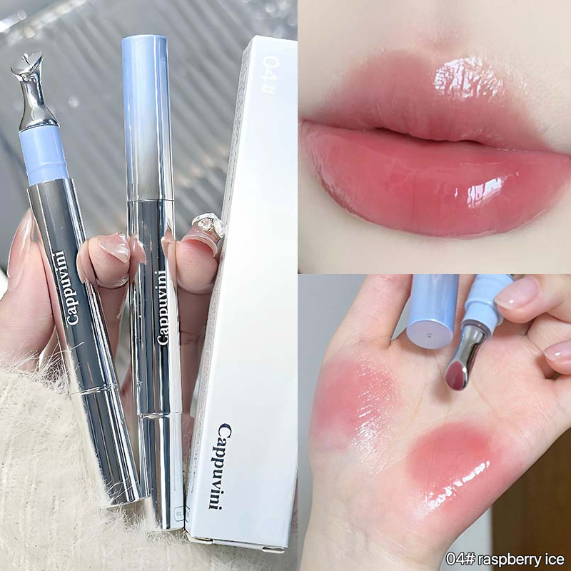 Cermin Esensi Berair Lip Gloss Tahan Lama Tidak Lengket Lipstik Cair Menepuk Jelly Lip Glaze Makeup Pelembab Warna Bibir — image 16