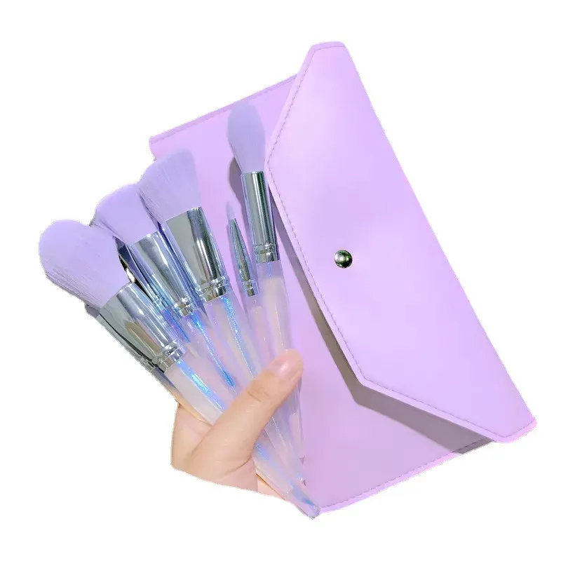 5-10Pcs Purple Makeup Brushes Set with Storage Bag Eye Shadow Powder Foundation Sculpting Highlighter Eyebrow Brush Professional — image 5