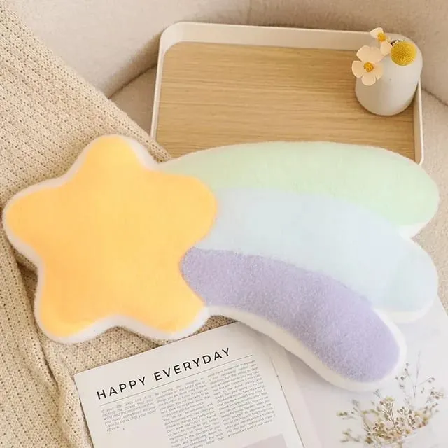 Rainbow Wish Star Moon หมอน Plush มงกุฎสีสัน Cloud Soft ของเล่นหมอนโซฟาหน้าแรกตกแต่งโยนหมอน — image 10