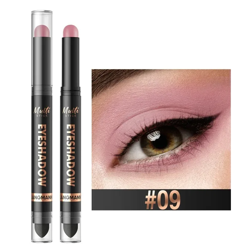 Bâton de fard à paupières Double tête, 16 couleurs, nacré, chatoyant, marron, crème hautement imperméable, crayon d'ombre à paupières, maquillage longue durée pour les yeux — image 17