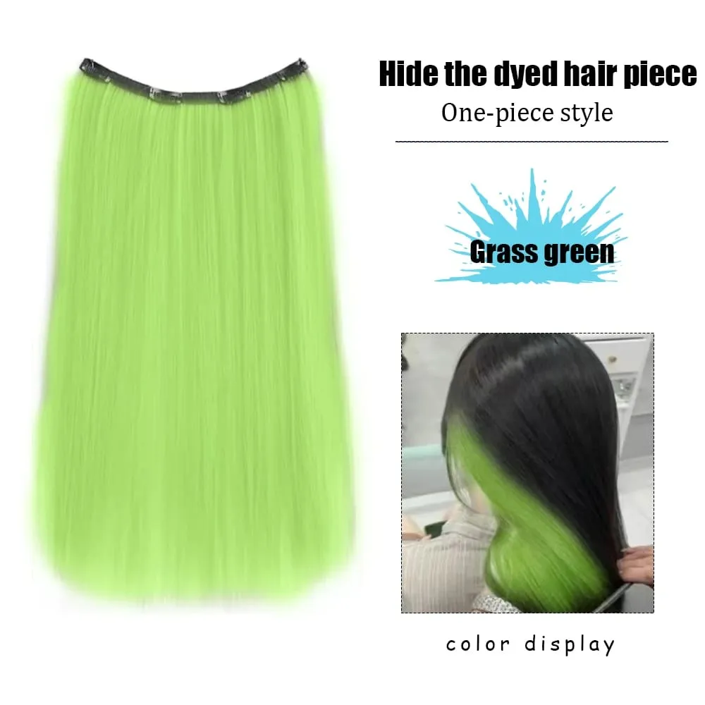 Extension de cheveux synthétiques colorés longs et lisses à 4 clips invisibles de 22 pouces, faciles à porter, adaptés aux vêtements quotidiens ou de vacances des femmes. — image 10