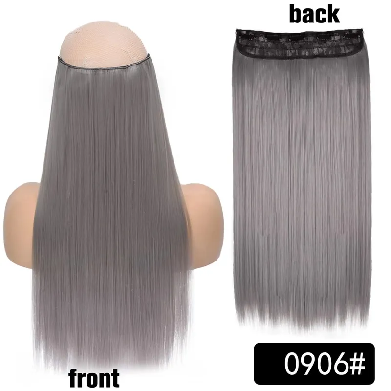Long Straight Curly One Piece 5clips Clip-in Extensions 22Inch Heat Resistant Hairstyles Colour Mix Blonde Hair Piece For Women — image 58