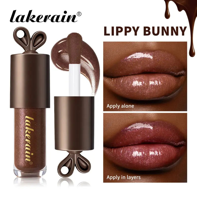Lakerain Chocolate Thỏ Son Bóng Hydrat Hóa Lâu Dài Hiệu Ứng Gương Dưỡng Ẩm Mịn Không Dính Lippy Bunny Son Môi — image 2