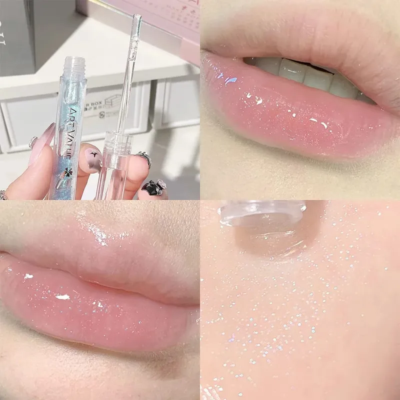 ART VALUE Lips Makeup-sæt inkluderer 5 matte flydende læbestift og 1 læbepomadeolie nærende glitter lipgloss med halskædegave — image 3