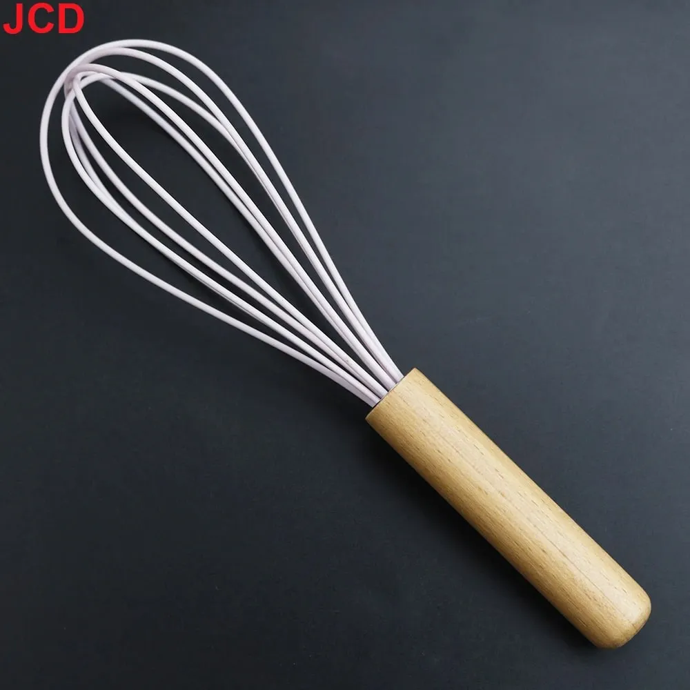 JCD Siliconen Eiklopper Garde Houten Handvat Keuken Hand Eiklopper Gadgets Keukengereedschap Bakaccessoires — image 7