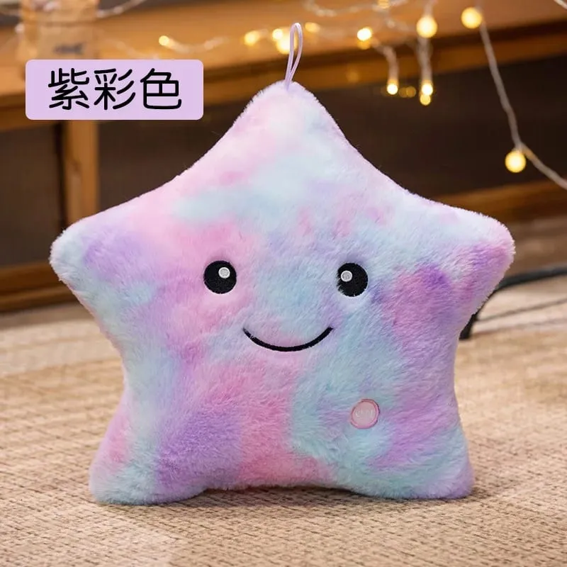 24*22CM Leuchtende fünfzackigen Stern Plüsch Spielzeug Glowing Star Gefüllte Weiche Puppe Kissen Schöne Halloween Weihnachten geschenke — image 11