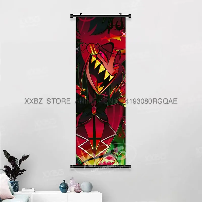 Simple Black Comedy Hazbin Hotel Home Decoration Hanging Painting Cartoon Wall Artwork Scrolls Picture Room Canvas Print Posters — image 23
