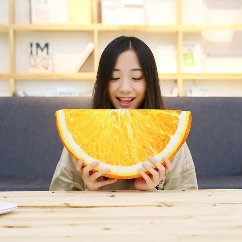 30-39CM Realistic 3D Fruit Plush Pillow Kawaii Watermelon Orange Kiwi Pomelo Filling Sponge Doll Children's Toy Office Home Gift — image 6