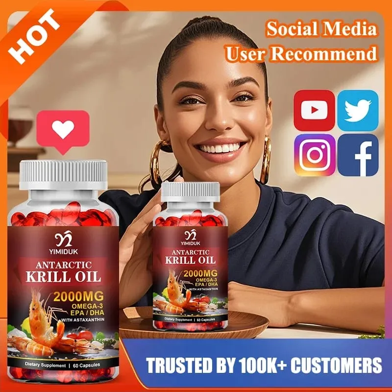 Pure Krill Oil 2000mg Supplement for Healthy Lipid Management Cardiovascular Protection Skin & Brain & Heart Health Non-GMO — image 2