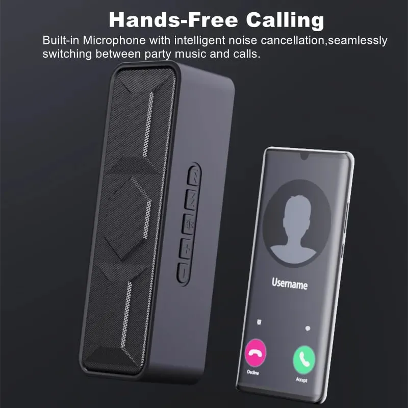 ลำโพงบลูทูธแบบพกพาไร้สาย 10W Dual Driver สเตอริโอเบส TWS FM TF USB AUX แฮนด์ฟรี BT 5.0 10H บ้านปาร์ตี้กลางแจ้ง — image 3