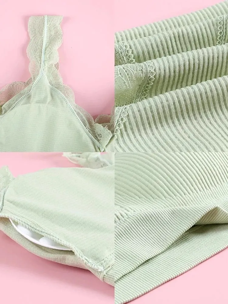 Sexy Lace Lingerie Set Padded Bra Set Without Steel Ring Solid Women's Underwear Brassiere Comfortable Fitness Crop Top — image 6