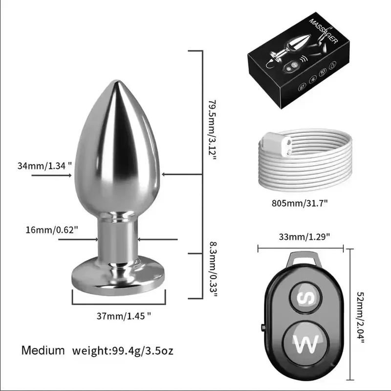 Vibrating Metal Remote Control Electric Anal Plug 10 Kinds Of Wireless Remote Control Vibration Mode Adult Sex Toys