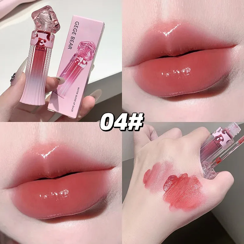 Gege Bear – ensemble de rouge à lèvres léger à l'eau, brillant à lèvres miroir, hydratant, longue durée, cadeau pour amoureux — image 13