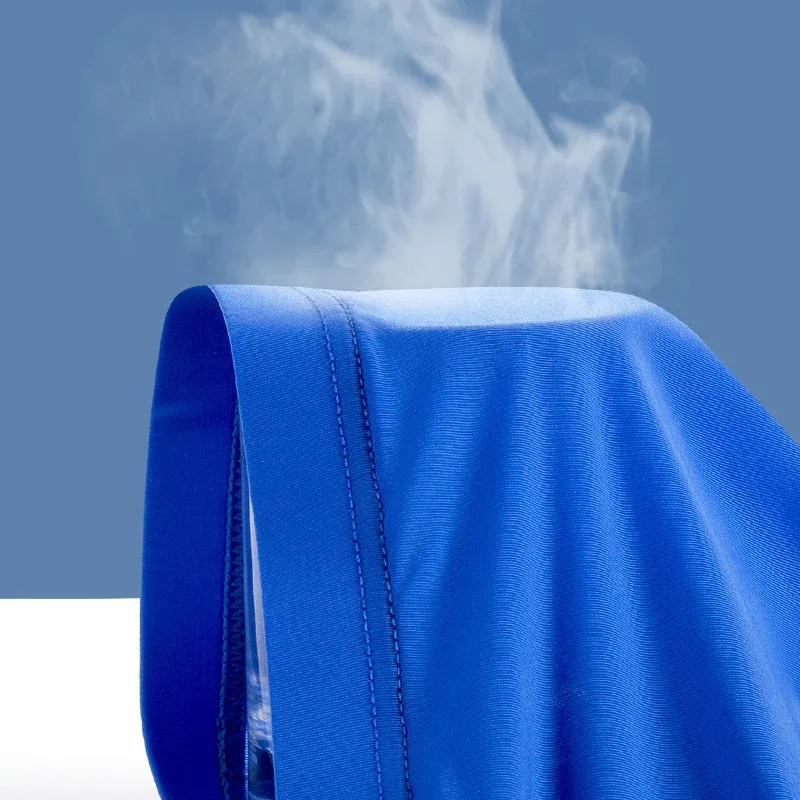Slips en soie glacée pour hommes, sous-vêtements fins à séchage rapide, taille basse, couleur unie, sous-vêtements masculins Sexy avec poche bombée en U, culotte respirante — image 5