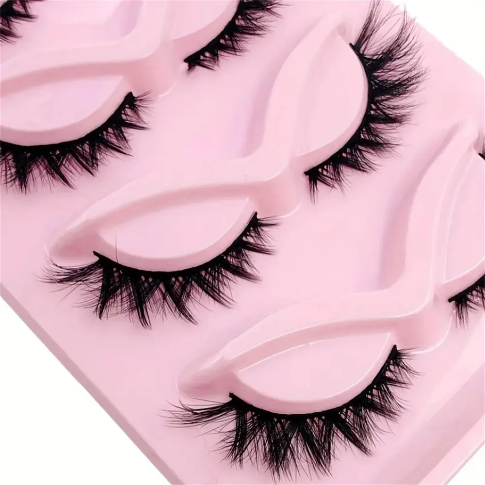 CAT EYE ขนตา 3D ธรรมชาติขนตาปลอมนุ่ม CROSS 5 คู่ Manga Lashes Wispy NATURAL Eyelash EXTENSION Makeu — image 3
