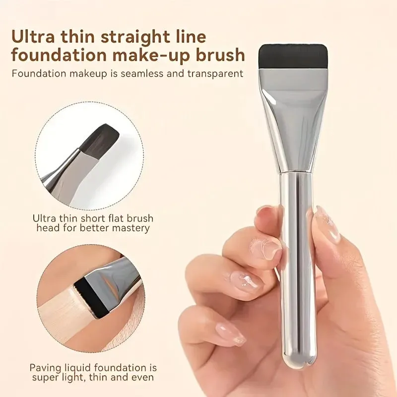 1/2 stk Multi-Use Foundation Ultra-Fin Hypoallergen Nylon Bristle Oval Foundation Brush - Perfekt til ansigtskonturering — image 4