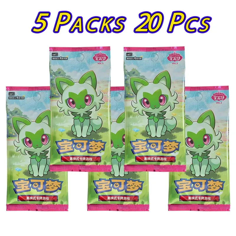 100%Original Pokemon 17.5 Eevee Booster Pack Gem Pack Vol1 2 3 4 5 Cards Pokemon PTCG Trading Gem Bag Cards Collected Toy Gift
