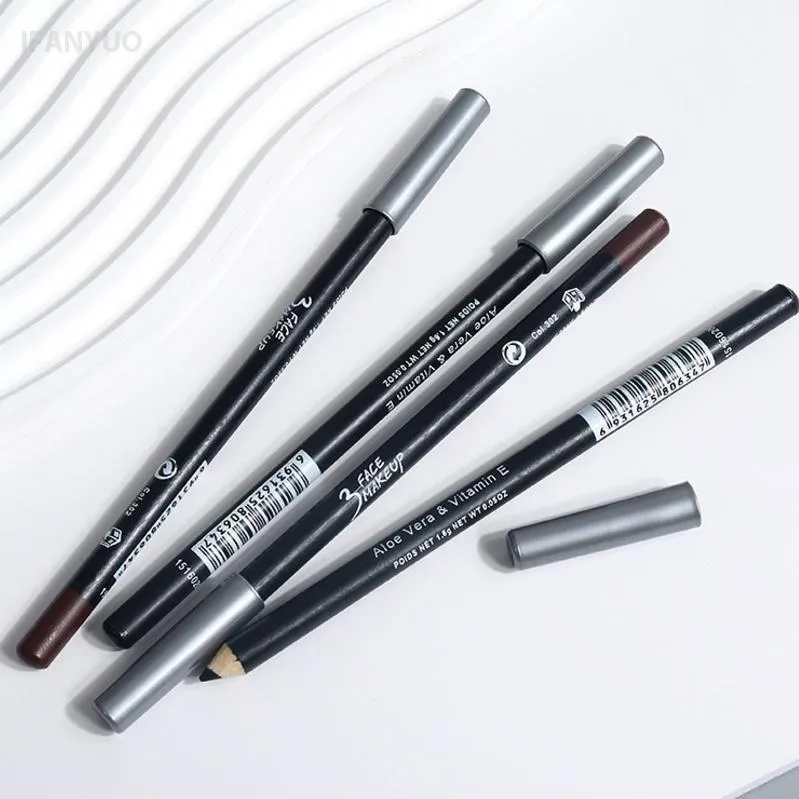 1/12 Stück wasserfester schwarzbrauner Eyeliner-Stift, wischfest, langlebig, anfängerfreundlich, glatt, hochpigmentiert, Punk-Augen-Make-up — image 7